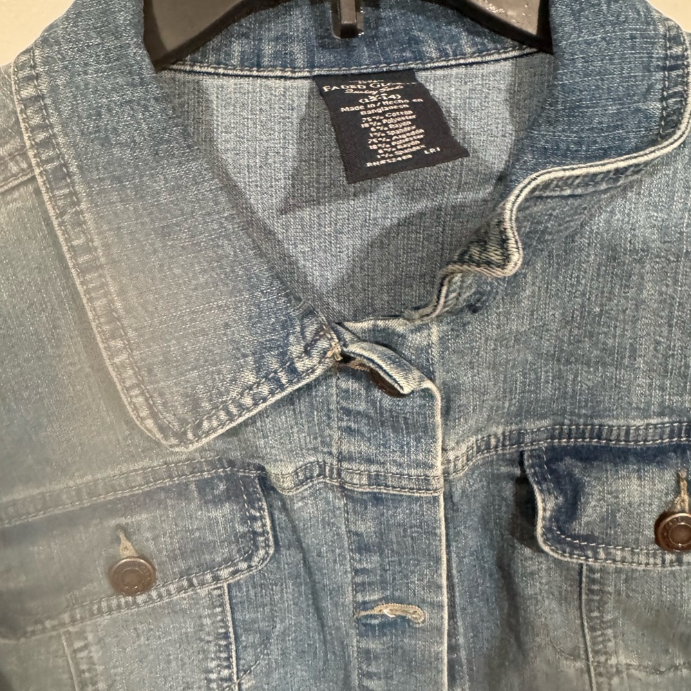 Denim Jacket with Colorful Abstract Design - Picture 8 of 9